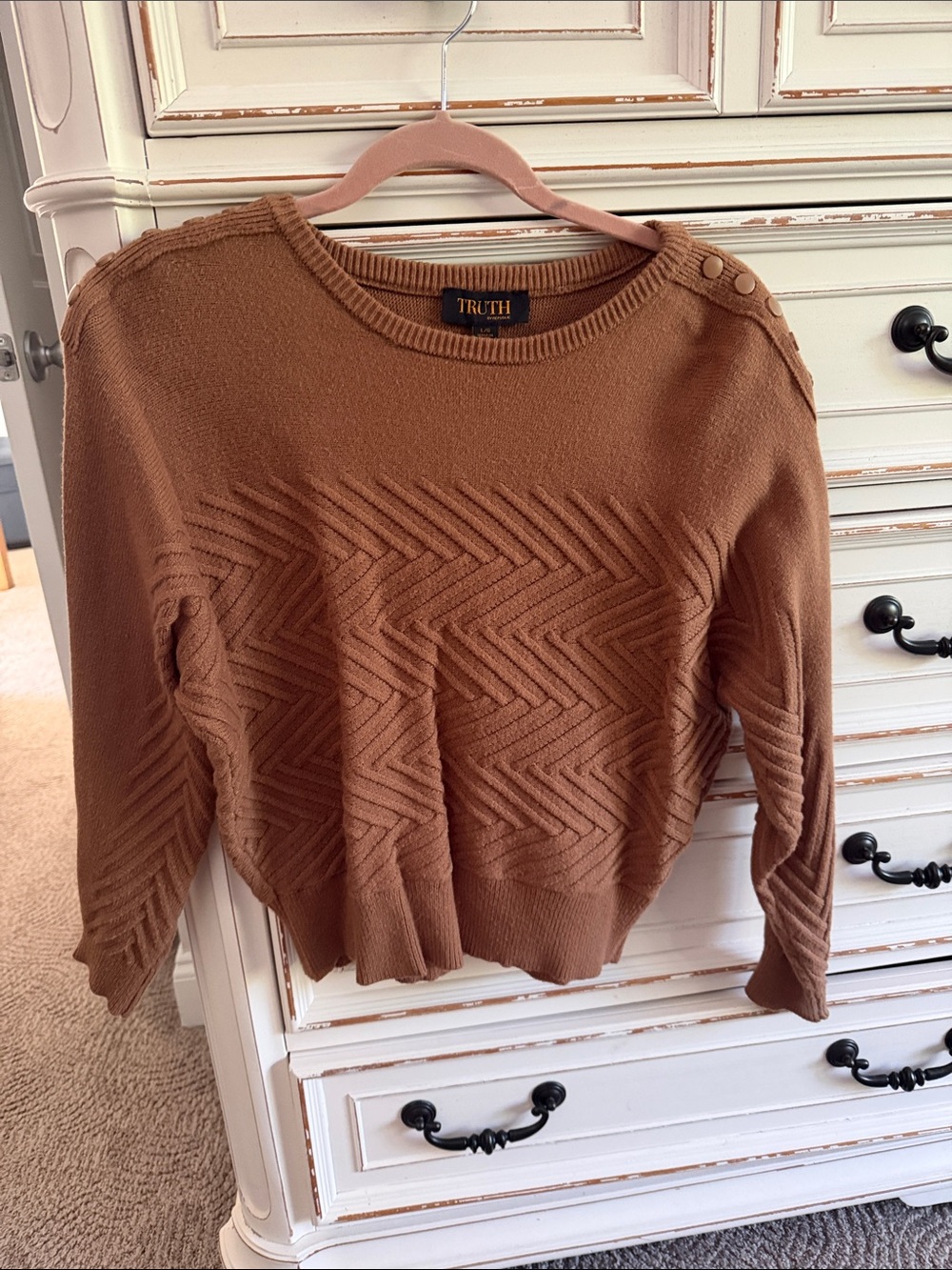 Truth by republic tan texture tan sweater